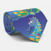Cravate Hippocampes de bande dessinée dans le bleu (Roulé)