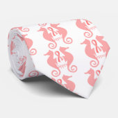Cravate Hippocampes roses (Roulé)