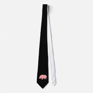 Cravate Hippopotame rose