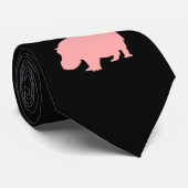 Cravate Hippopotame rose (Roulé)