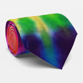 Cravate Hippy Peace Retro 60s Tie Dye (Roulé)