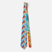 Cravate Hippy Retro années 1960 Rainbow Cravate-Dye Motif (Devant)