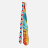 Cravate Hippy Retro années 1960 Rainbow Cravate-Dye Motif (Dos)
