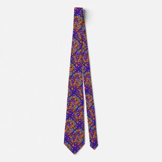 Cravate Hippy Retro Flowers (Devant)