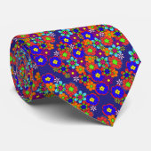 Cravate Hippy Retro Flowers (Roulé)