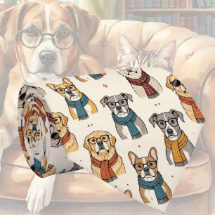 Cravate Hipster Faux Soie Gentleman Chiens Stylés