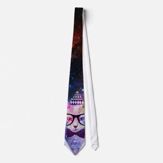 Cravate Hipster galaxy cat (Devant)