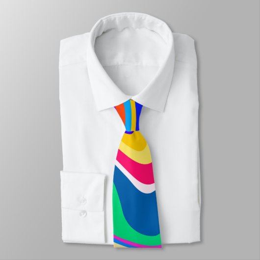 Cravate Hipster Super Retro Rainbow Surface Motif (Attaché)