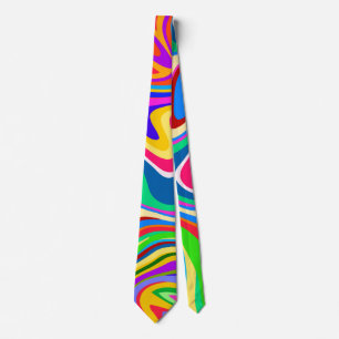 Cravate Hipster Super Retro Rainbow Surface Motif
