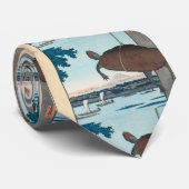 Cravate Hiroshige , Ukiyoe “ Mannen Bridge, Fukagawa ” ネクタ (Roulé)