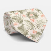 Cravate Hisbiscus Tropical Palm Tree Motif (Roulé)