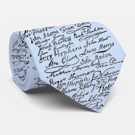 Cravate Histoire des USA de signatures de déclaration (Roulé)