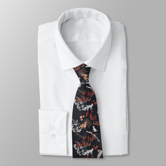 Cravate Hiver Bois Animaux Noël (Attaché)