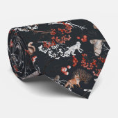 Cravate Hiver Bois Animaux Noël (Roulé)