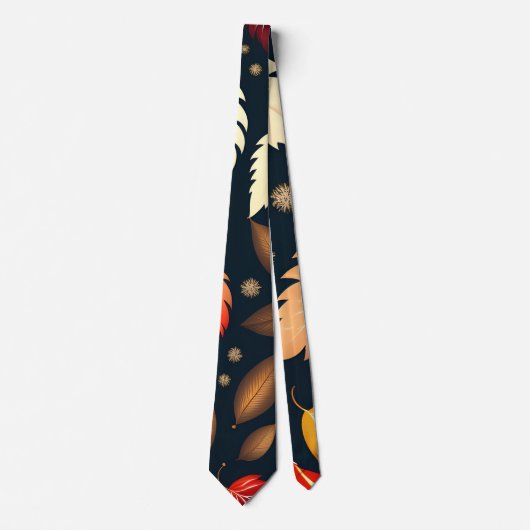 Cravate Hiver chute feuille Brown rétro Motif (Devant)