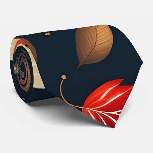 Cravate Hiver chute feuille Brown rétro Motif (Roulé)