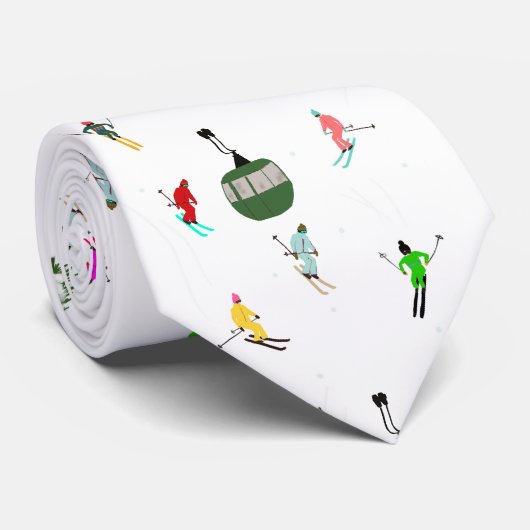 Cravate Hiver Skieurs de descente Motif de ski (Roulé)