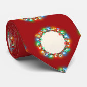 Cravate Ho Ho Ho ampoules de Noël (Roulé)