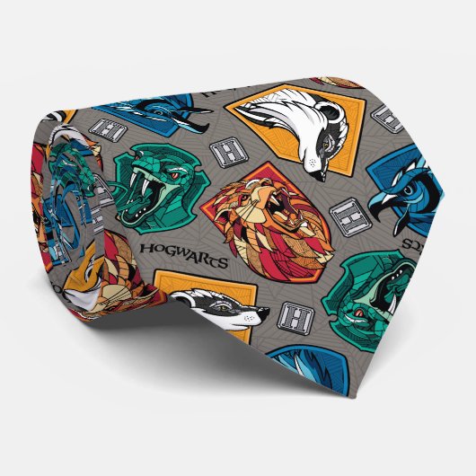 Cravate HOGWARTS™ Maisons Motif Crosshatchatchatchatchatch (Roulé)