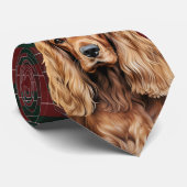 Cravate Holiday Cocker Spaniel Dog with Christmas Plaid (Roulé)
