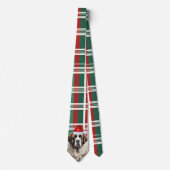 Cravate Holiday Saint Bernard Dog Plaid Christmas (Devant)