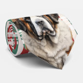 Cravate Holiday Saint Bernard Dog Plaid Christmas (Roulé)