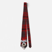 Cravate Holiday Schnauzer Dog Red Plaid Christmas (Devant)
