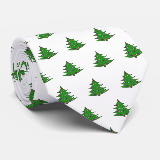 Cravate Holiday Tree with Ornaments Christmas (Roulé)