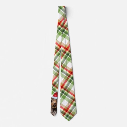 Cravate Holiday Wirehaired Pointer Dog Plaid Christmas (Dos)