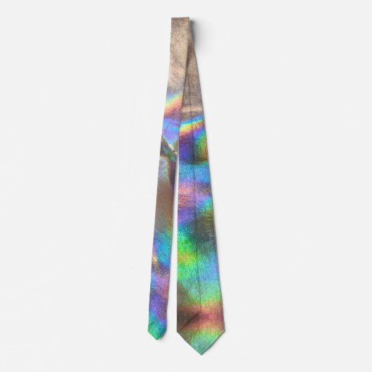 Cravate Holographe arc-en-ciel Chrome Hologramme Fête des  (Dos)
