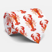 Cravate Homard polygonal rouge (Roulé)