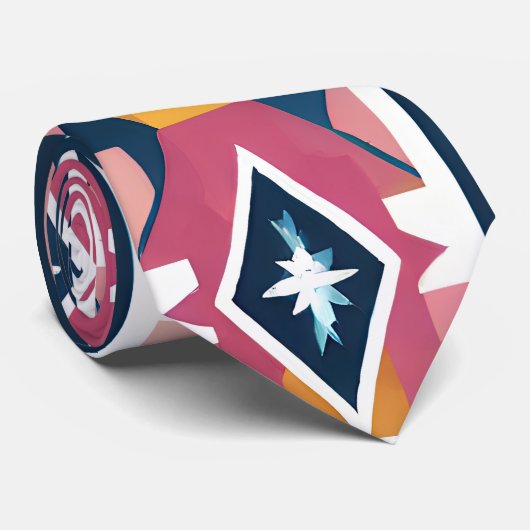 Cravate Hommage Abstrait des Amérindiens 18 (Roulé)