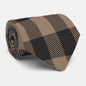 Cravate homme à carreaux noir et marron (Roulé)