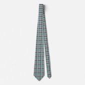 Cravate homme-Aqua & Plaid gris (Devant)