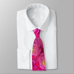 Cravate Homme Cactus rose Rose Lg Imprimer