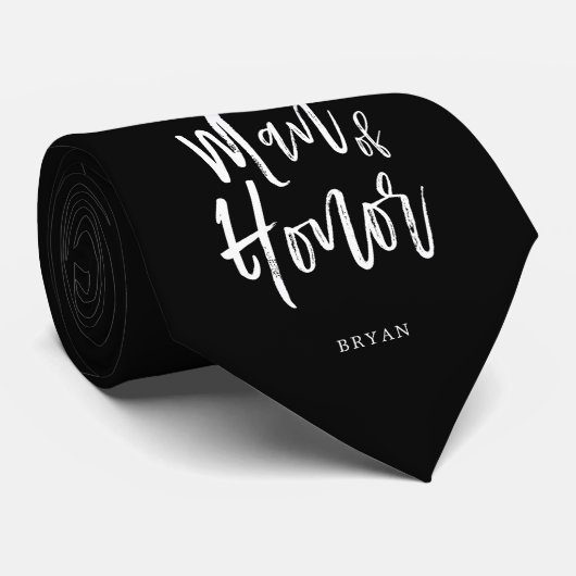 Cravate Homme d'honneur | Style de script Mariage Customis (Roulé)