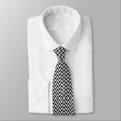 Cravate homme en chevron noir et blanc (Attaché)