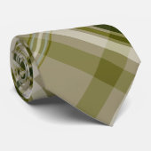 Cravate homme en plaid vert loden et beige (Roulé)
