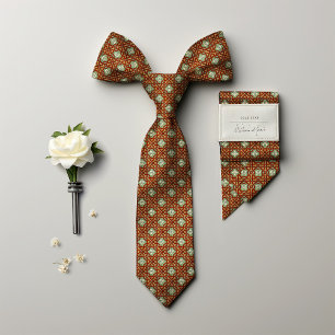 Cravate homme étoile dorée florale William Morris