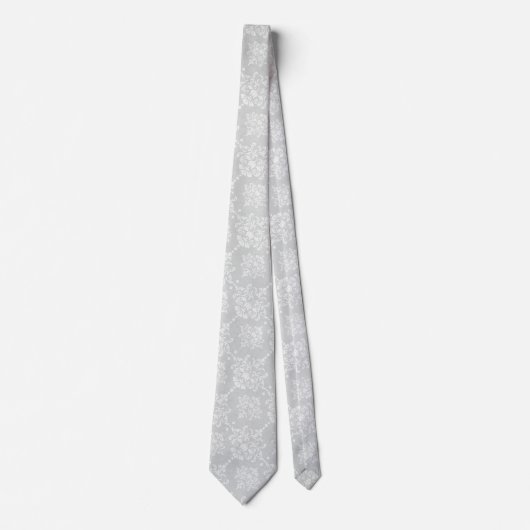 Cravate homme gris argent élégant (Devant)