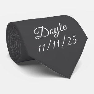Cravate Homme Noir Nœud Papillon Avec Initiale, Noir Perso
