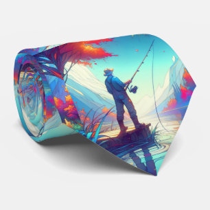 Cravate Homme Pêche debout Sur La Quai