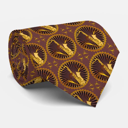 Cravate homme Saxophone Swirls (Roulé)