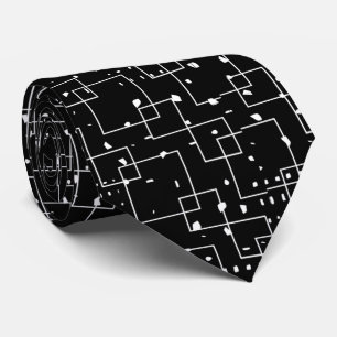 Cravate Hommes abstraits noirs et blancs design