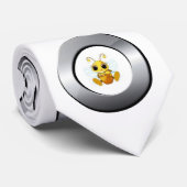 Cravate Hommes Designer Argent Honeybee Bumblebee (Roulé)