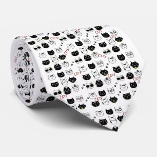 Cravate Hommes Designer Chats Whimsical Kittens