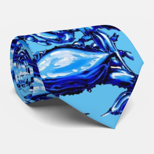 Cravate Hommes Designer Crabes Bleus (Roulé)