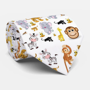 Cravate Hommes Designer Monkey Tiger Elephant