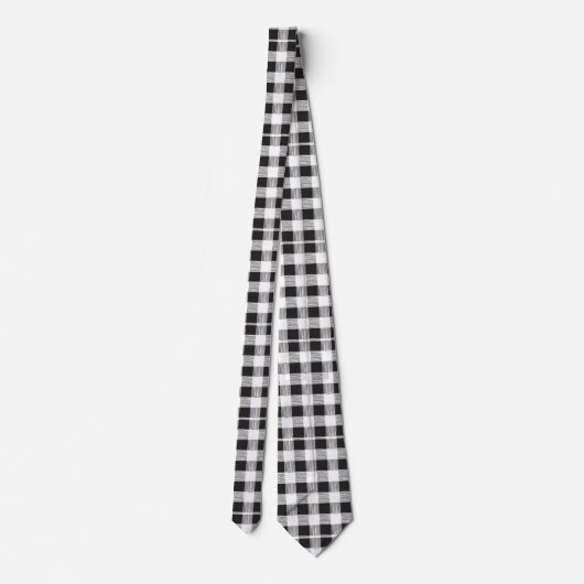 Cravate Hommes Designer noir et blanc Plaid (Dos)