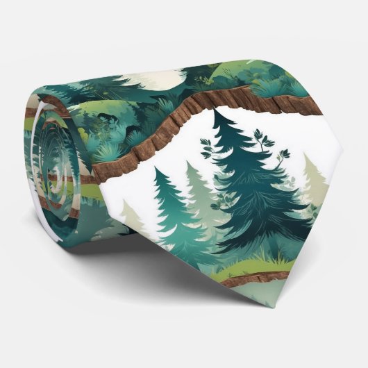 Cravate Hommes inspirés par la forêt : L'élégance à thème (Roulé)